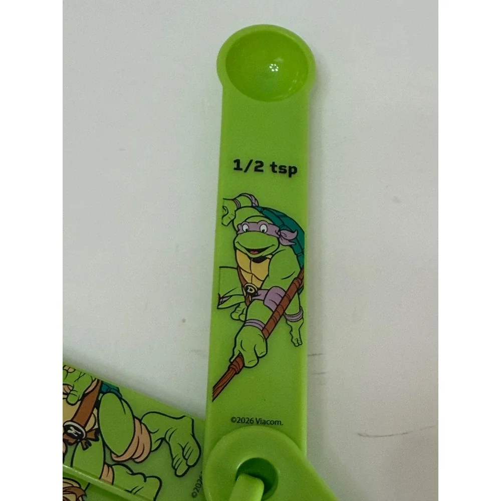 Nickelodeon Teenage Mutant Ninja Turtles Measuring Spoons 5pc Set Green TMNT New